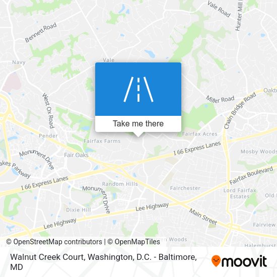 Mapa de Walnut Creek Court