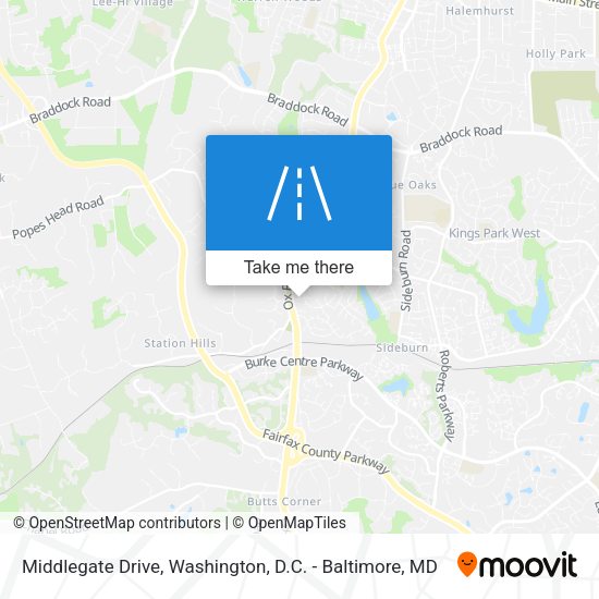 Mapa de Middlegate Drive
