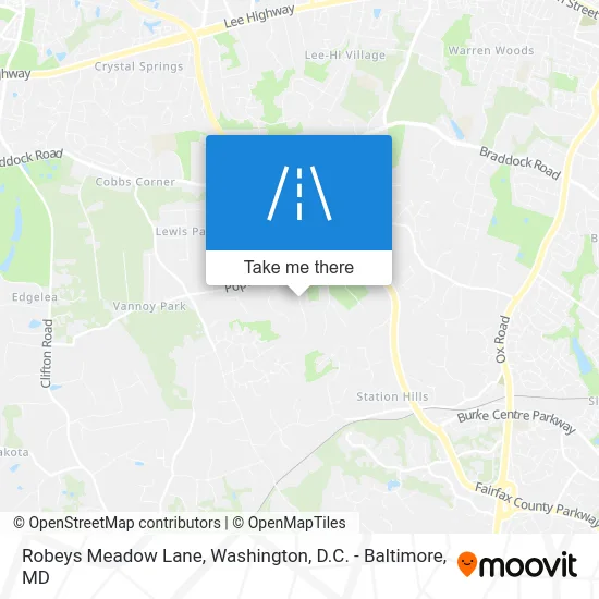 Robeys Meadow Lane map