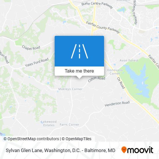 Sylvan Glen Lane map
