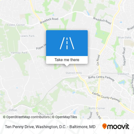 Ten Penny Drive map