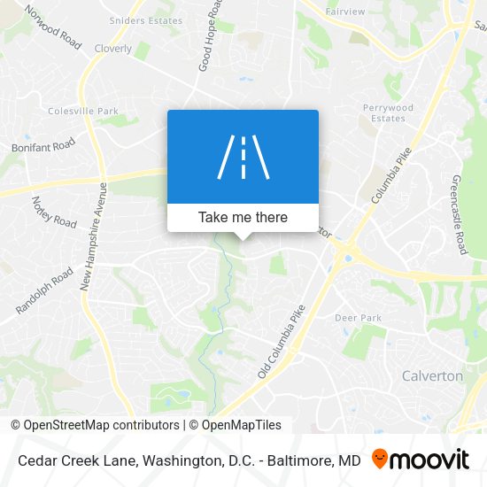 Cedar Creek Lane map