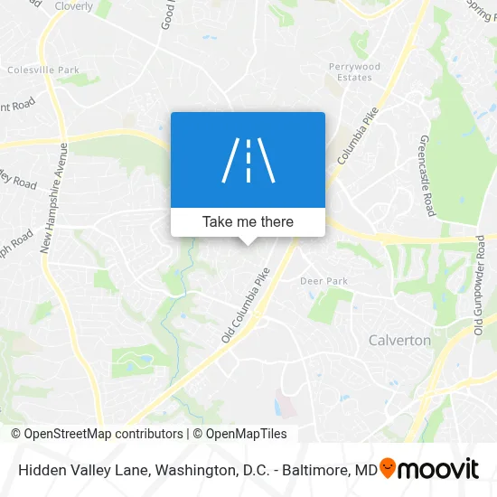 Hidden Valley Lane map