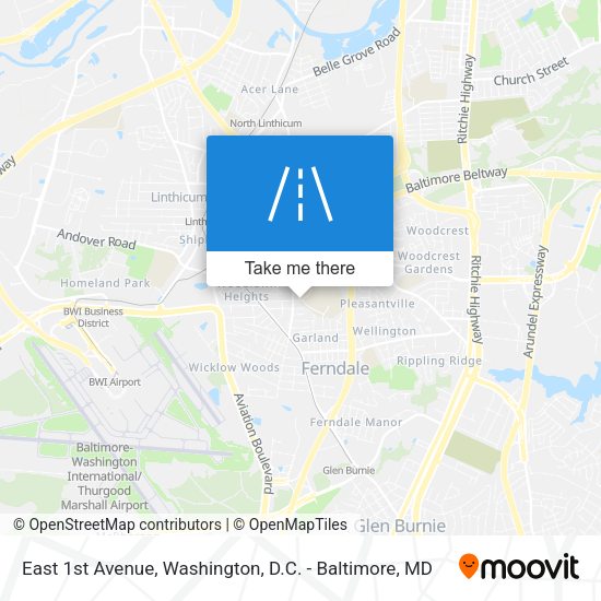 East 1st Avenue map