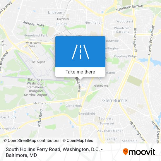 South Hollins Ferry Road map