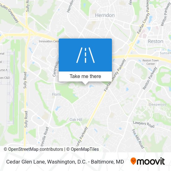 Cedar Glen Lane map