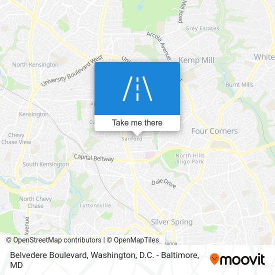 Belvedere Boulevard map