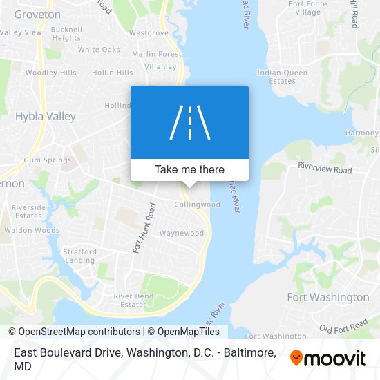 East Boulevard Drive map