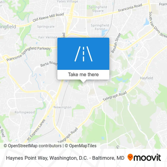 Haynes Point Way map