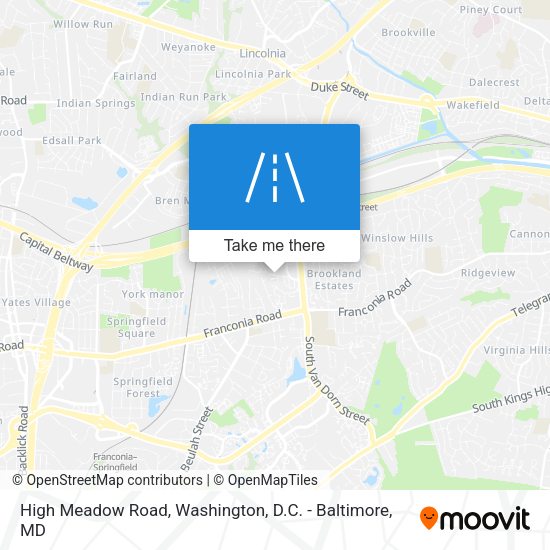 High Meadow Road map