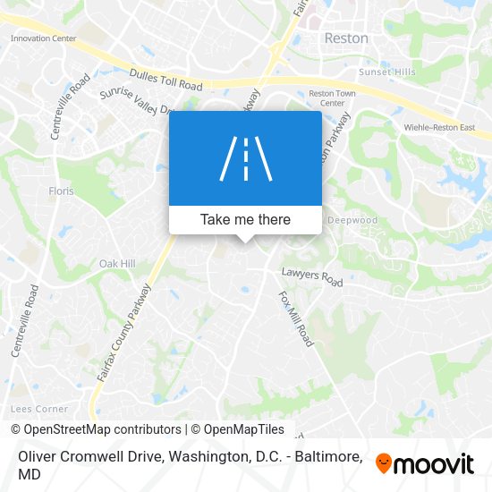 Mapa de Oliver Cromwell Drive