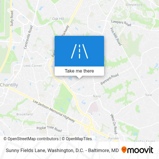 Sunny Fields Lane map