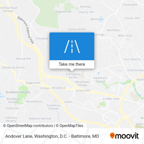 Andover Lane map