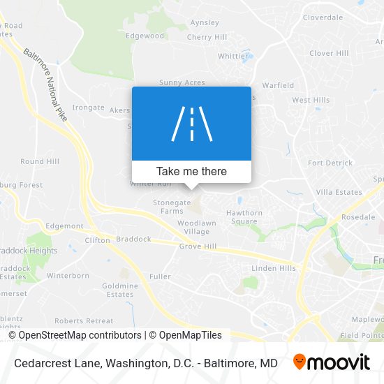 Cedarcrest Lane map
