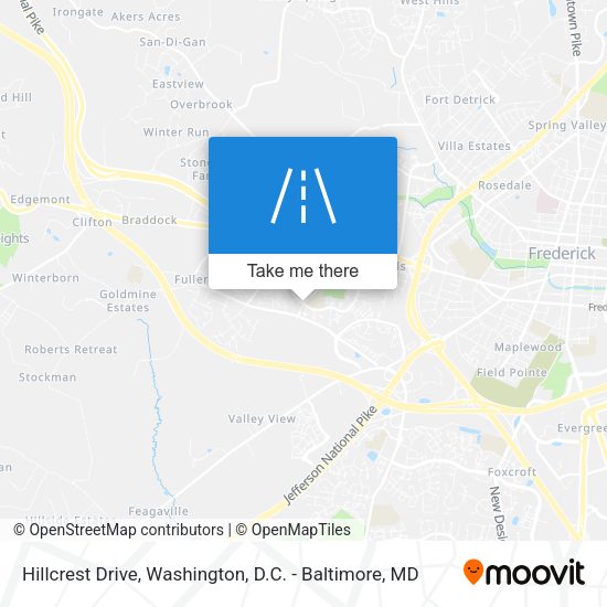 Hillcrest Drive map