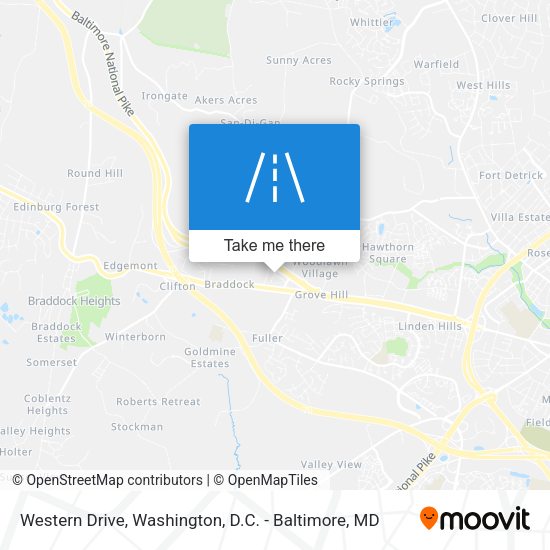 Western Drive map