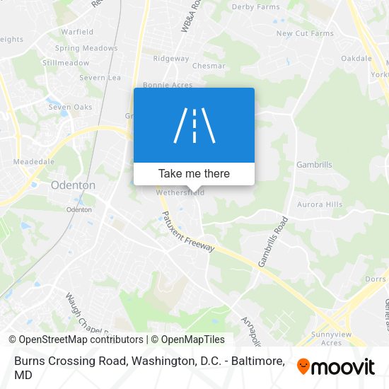 Burns Crossing Road map