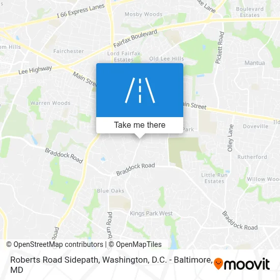 Roberts Road Sidepath map