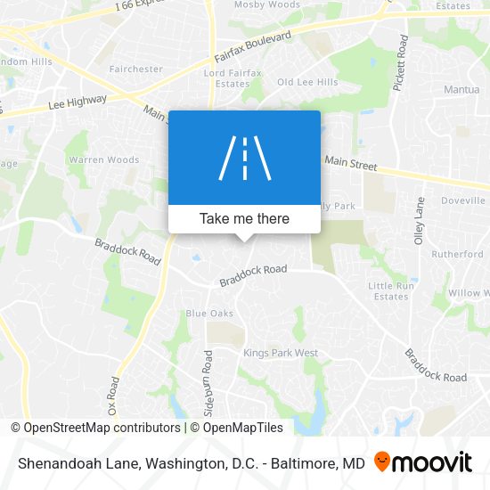 Shenandoah Lane map