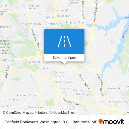 Mapa de Padfield Boulevard