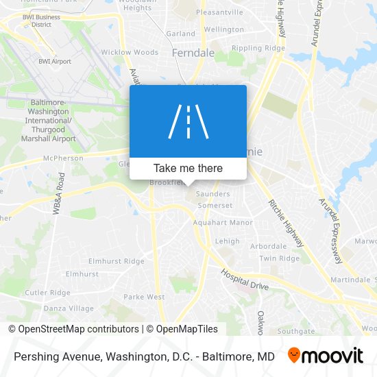 Mapa de Pershing Avenue