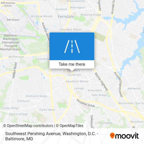 Southwest Pershing Avenue map
