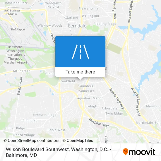 Wilson Boulevard Southwest map