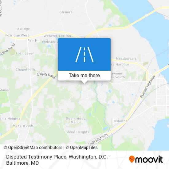 Disputed Testimony Place map