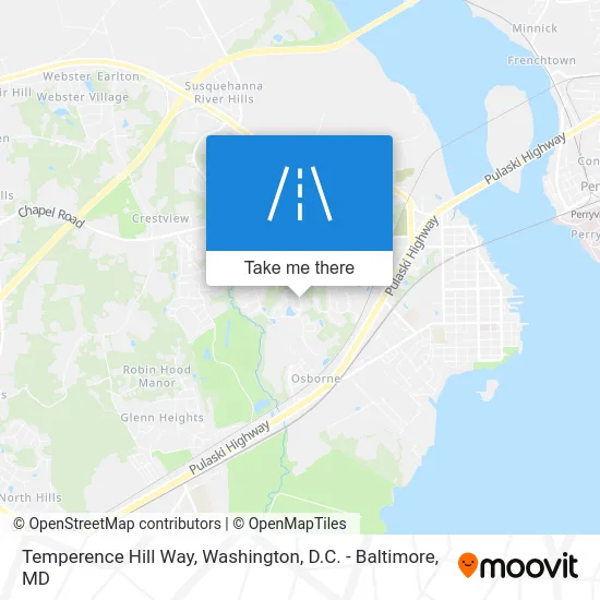 Temperence Hill Way map