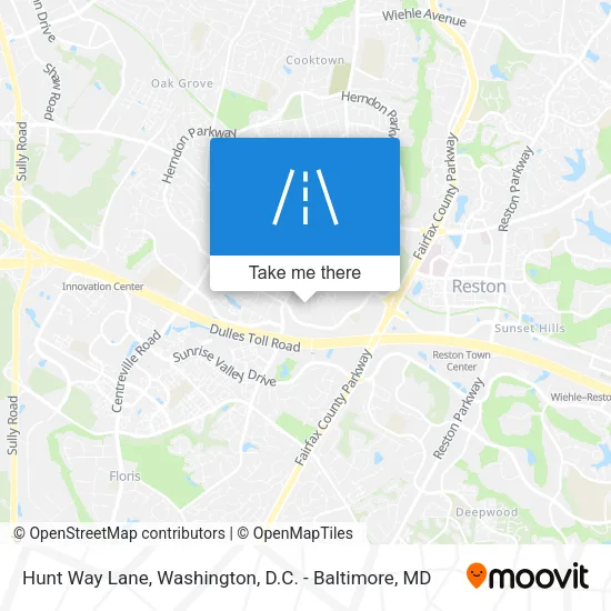 Hunt Way Lane map