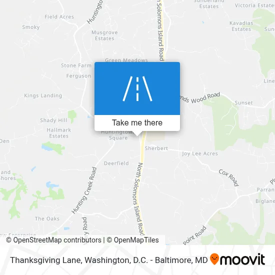 Thanksgiving Lane map