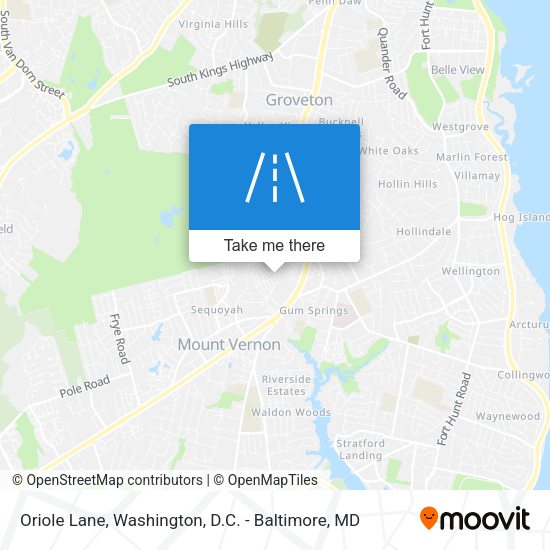Oriole Lane map