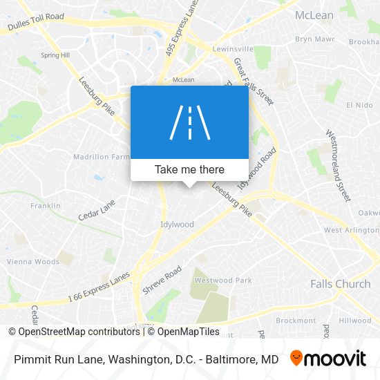 Pimmit Run Lane map