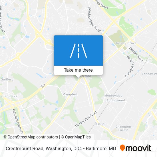 Crestmount Road map
