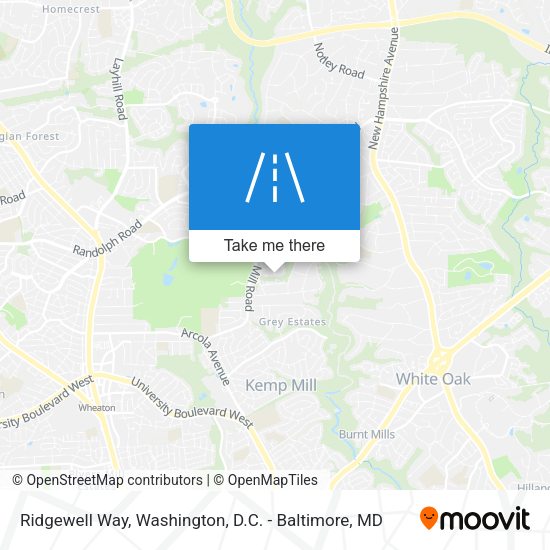 Ridgewell Way map