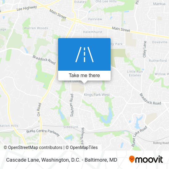 Cascade Lane map