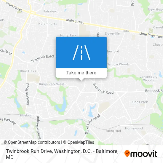 Twinbrook Run Drive map
