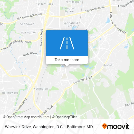 Warwick Drive map