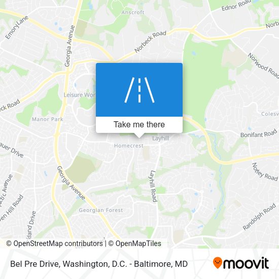 Bel Pre Drive map