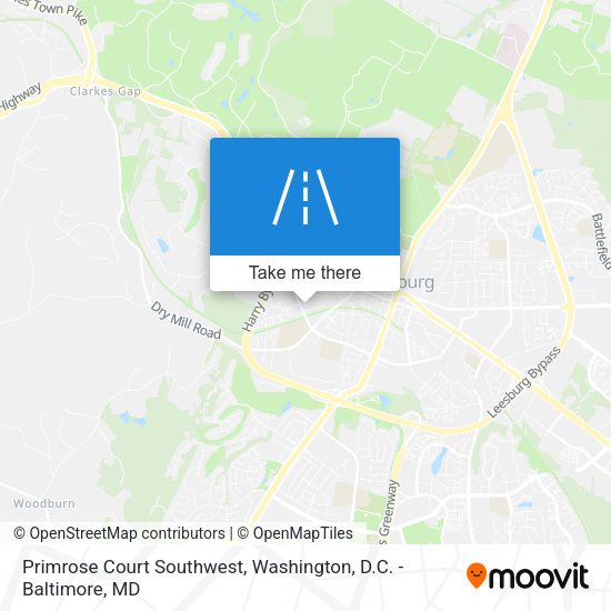Mapa de Primrose Court Southwest