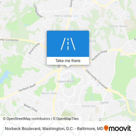 Norbeck Boulevard map