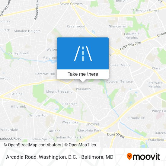 Arcadia Road map