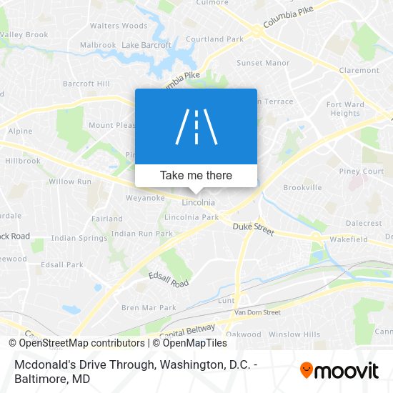 Mapa de Mcdonald's Drive Through