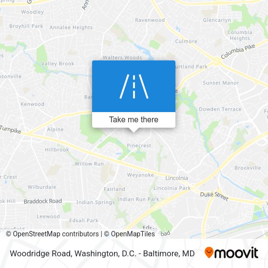 Woodridge Road map