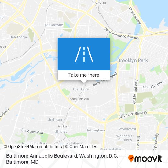 Baltimore Annapolis Boulevard map