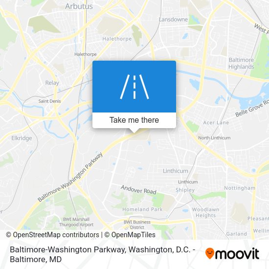 Baltimore-Washington Parkway map