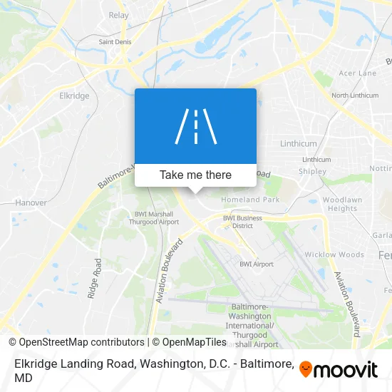 Elkridge Landing Road map