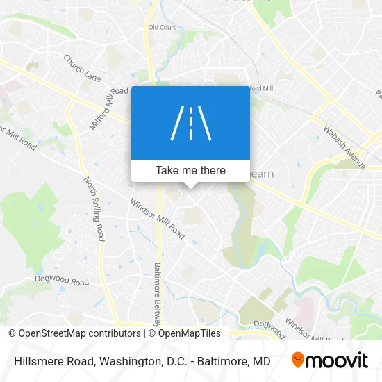 Hillsmere Road map
