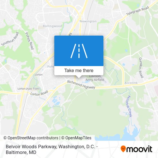 Belvoir Woods Parkway map