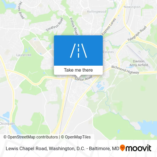 Lewis Chapel Road map